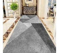 LHYZF Contemporary Geometric Hallway Runner Rugs for Hallways Non Slip, Indoor Decoration Carpets Runners for Kitchen Stairs Hall 1m 150cm 2m 250cm 300cm Long Floor Mats - Grey