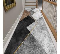 LHYZF Modern Hallway Runner Rug,Long Carpets Runners for Kitchen Stairs Hall Corridor,Long 1m/1.5m/2m/2.5m/3m/3.5m/4m/4.5m/5m/5.5m/6m-Grey/black/gold/brown (Size : 80x200cm/2.6ftx6.6ft)