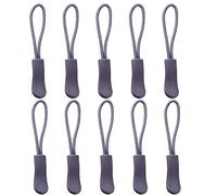 LHZHLE Zip Pull Replacement for Suitcase: 10 Pcs Silver Grey Zipper Pulls Cord for Bags Jacket Luggage