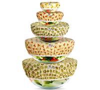 Li’l Things Eco-Friendly Beeswax Bowl Covers |Set of 5 Sizes |Improved Beeswax Coating| Reusable Elastic Food Covers for Leftovers |Fruits |Meal Prep |Plastic-Free Alternative | Fruity Fruit Pattern