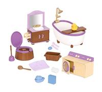 Li’l Woodzeez - Bathroom & Laundry Set - 16pc Toy Set with Bathroom Furniture and Laundry Accessories - Miniature Toys and Playsets for Kids Age 3+