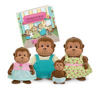 Li’l Woodzeez - The O'Funnigan Monkeys - 5 pc Toy Figurine - Animal Characters - Figurine Set - Monkey Family - 3 Years + -