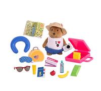 Li'l Woodzeez WZ6725Z Li’l Woodzeez 19pc Toy Set with Animal Character, Play Food, and Travel Accessories - Miniature Figurines and Playsets for Kids Age 3+, Multi-Color