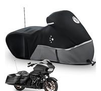 LI LIBZAKI Motorcycle Cover Storage for Touring Models Harley Davidson Road King,Road Glide,Street Glide, Electra Glide,Heritage Classic,Low Rider-ST,and Most Motorcycles Gray