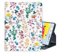 LI-LOVE Case for iPad A16 11 inch 2025 (11th Gen), iPad 10th Generation 10.9 inch 2022, Folio Stand Cover Soft TPU Multi Angles Flower Auto Wake Sleep Smart Case with Pencil Holder