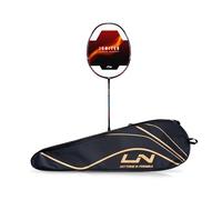 Li-Ning Ignite Series Carbon Fibre Superlite Speed Racket wuth Full Cover (Black/Maple Red/Real Teal, Badminton)