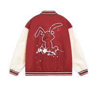 Li-Ning Rabbit Counterflow Graphic Baseball Jacket 'Red Beige' AJDT491-3 L
