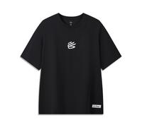 LI-NING x Stephen Curry Commemorative T-Shirt Men's Loose Fit Tees 71%Cotton 29%Polyester LiNing Basketball Graphic Top AHSWJ63 sports casual daily short T-shirt black L