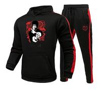 Li Xiaolong Dragon Hoodie and Joggers 3D Printed Tracksuit Set Outfit Kung Fu Martial Art Li Xiaolong Dragon Costume for Men Women