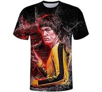 Li Xiaolong Dragon T Shirt for Men Kung Fu Martial Art 3D Printed Crew Neck T-Shirt Graphic Sport Tops Tees