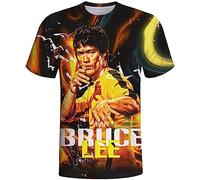 Li Xiaolong Dragon T Shirt for Men Kung Fu Martial Art 3D Printed Crew Neck T-Shirt Graphic Sport Tops Tees