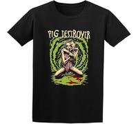 LI XIAOYA Pig Destroyer Bride of Prowler Fashion Graphic Printed T-Shirt for Men Black 3XL