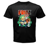 LI YA DENTAL Fritz The Cat T-Shirt Graphic Tee Printed Top for Mens BlackXL
