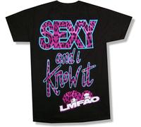 LI YA DENTAL LMFAO Fur Sexy and I Know It T Shirt Adult Band Merch Black M