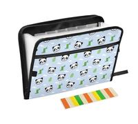 LI ZHI XIN A4 Expanding File Folder 13 Pockets,Waterproof Zip Accordion File Organiser,Large,for School Office Cute Panda Pattern