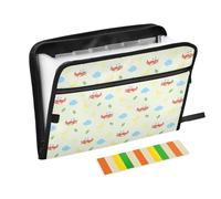 LI ZHI XIN A4 Expanding File Folder 13 Pockets,Waterproof Zip Accordion File Organiser,Large,for School Office Panda Airplane Cartoon Pattern