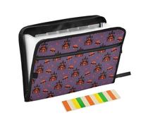 LI ZHI XIN A4 Expanding File Folder 13 Pockets,Waterproof Zip Accordion File Organiser,Large,for School Office Halloween Castle Moon Star