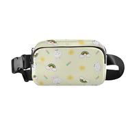 LI ZHI XIN Fashion Lightweight Waist Packs for Men Women Ladies Zip Waist Bag for Running Dog Walking Travel Hiking Climbing Waist Packs for Sun Rainbow Rabbit