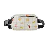 LI ZHI XIN Fashion Lightweight Waist Packs for Men Women Ladies Zip Waist Bag for Running Dog Walking Travel Hiking Climbing Waist Packs for Food Sandwich Pizza Pattern