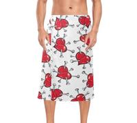 LI ZHI XIN Men's Half Body Bath Towel Soft Adjustable Large Towel Wrap For Beach Swimming Spa Pools Sauna Gyms Red Hearts Heartbreak Love full print pattern