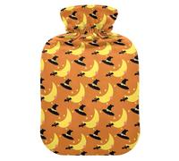LI ZHI XIN PVC Hot Water Bottle with Velvet Cover 1L 2L Small Medium Halloween Wizard Moon Star