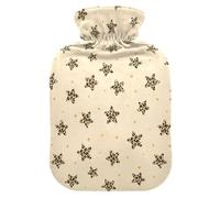 LI ZHI XIN PVC Hot Water Bottle with Velvet Cover 1L 2L Small Medium Leopard Star Pattern