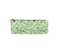 LI ZHI XIN Student Teenagers Pencil Case Circular Round Zip Pencil Bag Organiser Bag Small Makeup Case 8×3×3 in Animal Dinosaur Footprints