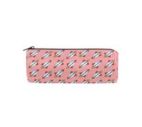 LI ZHI XIN Student Teenagers Pencil Case Circular Round Zip Pencil Bag Organiser Bag Small Makeup Case 8×3×3 in Spaceship Cartoon Pattern