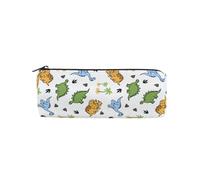 LI ZHI XIN Student Teenagers Pencil Case Circular Round Zip Pencil Bag Organiser Bag Small Makeup Case 8×3×3 in Animal Dinosaur Tropical Tree
