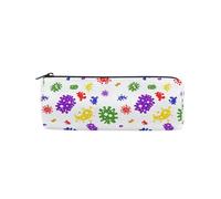 LI ZHI XIN Student Teenagers Pencil Case Circular Round Zip Pencil Bag Organiser Bag Small Makeup Case 8×3×3 in Colorful Cartoon Pattern