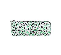 LI ZHI XIN Student Teenagers Pencil Case Circular Round Zip Pencil Bag Organiser Bag Small Makeup Case 8×3×3 in Animal Leopard Print