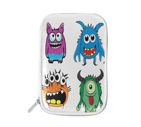 LI ZHI XIN Teenagers Student Large Pencil Case Zip Color Multifunctional Fashion Makeup Storage Bag Halloween Monster Alien