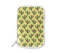 LI ZHI XIN Teenagers Student Large Pencil Case Zip Color Multifunctional Fashion Makeup Storage Bag Tropical Cactus Cartoon Pattern