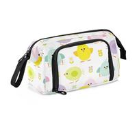 LI ZHI XIN Teenagers Student Large Pencil Case Zip Color Multifunctional Fashion Makeup Storage Bag Chick Cute Animals Floral Flower Colorful