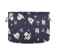 LI ZHI XIN Toy Storage Basket Laundry Baskets Large Circular Foldable Canvas Bathroom Bin Washing Baskets Organizing Clothes Nursery Home Storage Bins Halloween Vampires Pattern