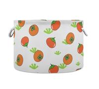 LI ZHI XIN Toy Storage Basket Laundry Baskets Large Circular Foldable Canvas Bathroom Bin Washing Baskets Organizing Clothes Nursery Home Storage Bins Fruits Vegetables Tomatoes