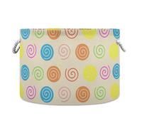 LI ZHI XIN Toy Storage Basket Laundry Baskets Large Circular Foldable Canvas Bathroom Bin Washing Baskets Organizing Clothes Nursery Home Storage Bins Colourful Swirl Pattern