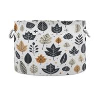 LI ZHI XIN Toy Storage Basket Laundry Baskets Large Circular Foldable Canvas Bathroom Bin Washing Baskets Organizing Clothes Nursery Home Storage Bins Autumn Leaf Pattern