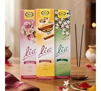 Lia Agarbatti Special Combo Pack | Pack Of 3 (166 Sticks Per Pack) | Chandanam, Jas, Prime Rose Incense | Woody, Floral Incense For Puja, Relaxation, Freshness, Happy Vibes