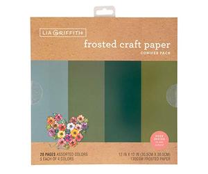 Lia Griffith LIA Craft Tissue, Conifer-Blues, 12" x 12"