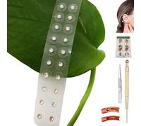 Liacsy Aurism Swariska Ear Zeed,Ear Seeds Auricular Sticker kit,Magnetic Acupressure Ear Beads,Acupuncture Pen,Acupressure Ear Chart,Tweezers (Crystal×20)
