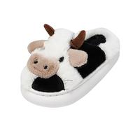 liaddkv Kids Shoes Bedroom Home Cartoon Cow Cotton Shoes Winter Indoor Outdoor Slippers For Boys Girls Boy Slippers Size 13 (BK1, 11 Little Child)