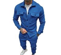 Liaddkv Men's Blue L Tracksuit, 2-Piece Jogger Set, Autumn Winter Sports Suit, 2023