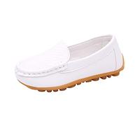 liaddkv Toddler Boys Girls Soft Slip On Loafers Dress Flat Shoes Boat Shoes Casual Shoes Boys Winter, White, 12.5 UK Child