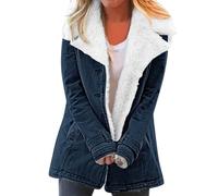 liaddkv Women's Transition Jacket Elegant Without Hood Fleece Jacket Thick Warm Cuddly Jacket Plush Lined Winter Jacket Single Breasted Wool Coat Oversized Faux Fur Jacket Fluffy Sweat Jacket A,