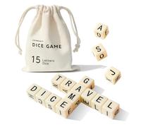 LIAFUNE Crossword Dice Game Full Alphabet, Word Game, 15 Large Lettered Dice, Word Dice Game for Family Games, Travel & On-The-Go Fun