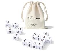 LIAFUNE Full Alphabet Crossword Dice Game, Word Game, 15 Large Lettered Dice, Word Dice Game for Family Games, Travel & On-The-Go Fun