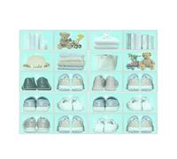 LIAIZE 20 PCS Stackable Shoe Boxes, 13 * 9.1 * 5.5in PP & HIPS Shoe Storage Box, Clear Doors Design, Organiser Containers for magazines, books, shoes