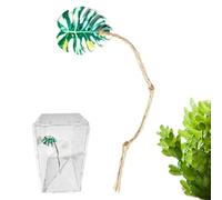 Liakyunf Jumping Spider Enclosure Decor - with Cotton Rope Iron Frame Simulated Leaves Decoration | Jumping Spider Ledge,for Climbing Resting Exploration Feeding Decorating