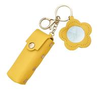 Liakyunf Lipstick Case with Mirror - PU Leather Lipstick Holder for Purse,Fashion Makeup Storage Organizer for Women Girls Cosmetic Wallet